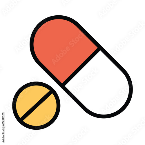 Pill capsule icon design, illustration design
