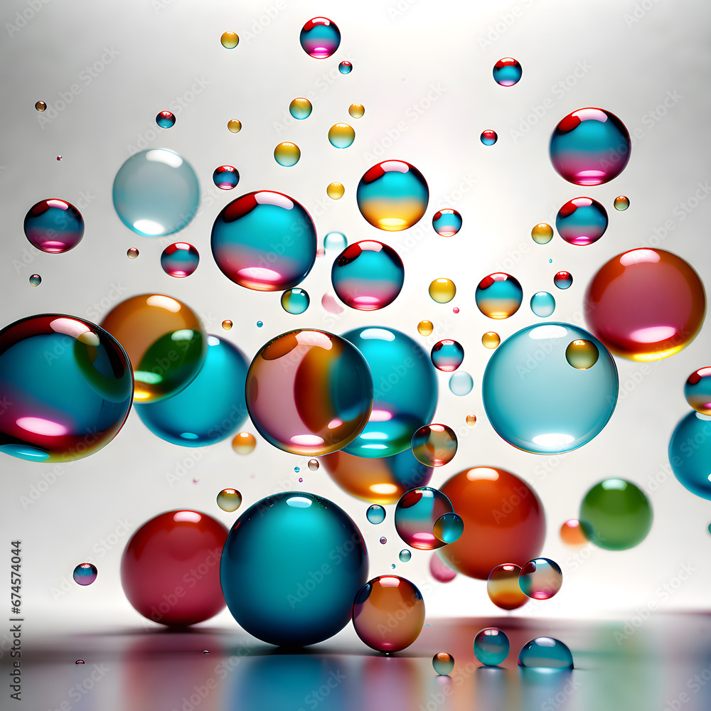 3d render of soap bubbles isolated on white background. ai generative