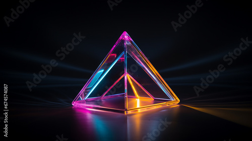  glowing triangles. futuristic fi