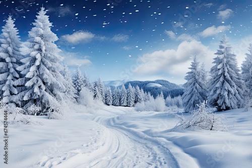 Chritmas landscape abstract background