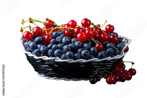 A Bowl of Ripe Cherries with Lush Green Stems, The Orchard's Gift, A Taste of Summer's Finest on transparent background generative ai
