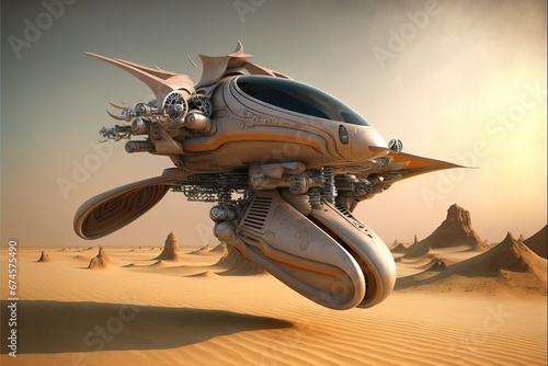 a futuristic flying bike 