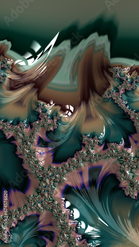 Ornate colourful and digitally generated 3D background