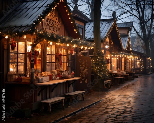 Christmas market in the old town of Gdansk, Poland.