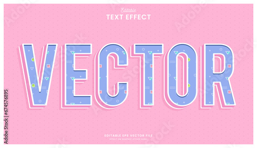 decorative editable memphis text effect vector design