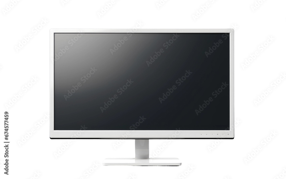 Black Screen Monitor Isolated On Transparent Background PNG.