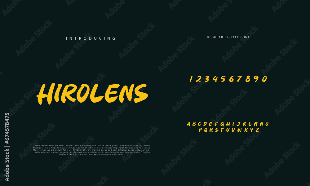 Obraz premium Best Alphabet Painting Paint Brush Beauty Script Logotype Font lettering handwritten. 