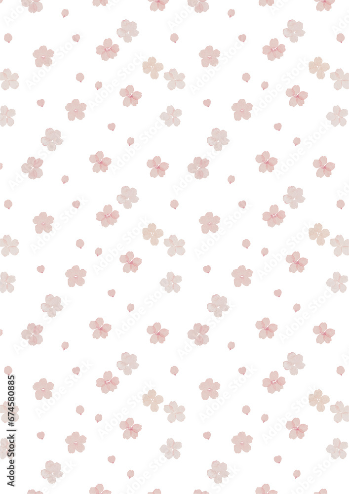 © 朋代 三浦 - 水彩で描いた桜のシームレスパターン 透過背景 © 朋代 三浦 - 水彩で描いた桜のシームレスパターン 透過背景