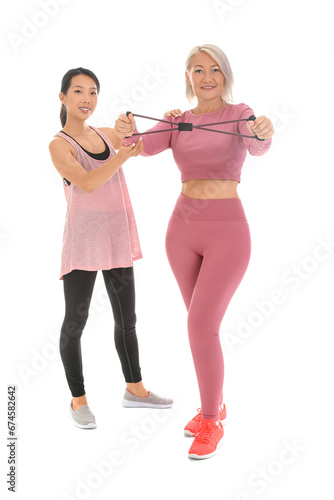 Mature woman training with ...