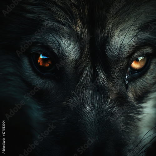 a pair of wolf eyes