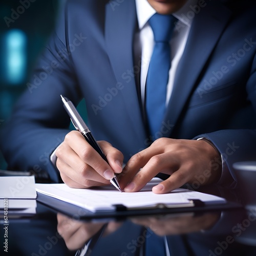 businessman signing a document