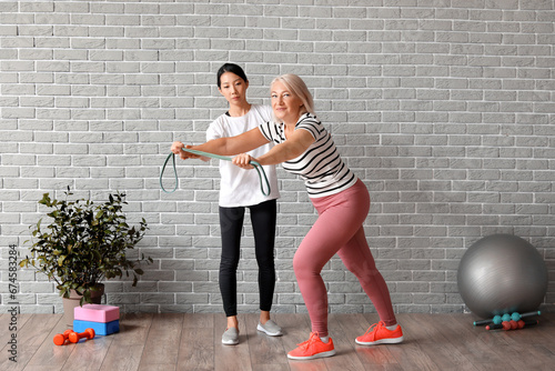 Mature woman training with ...