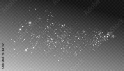 Bright Christmas glitter background design. Bokeh light effect of an explosion of flickering particles. Bright light dust png vector	
