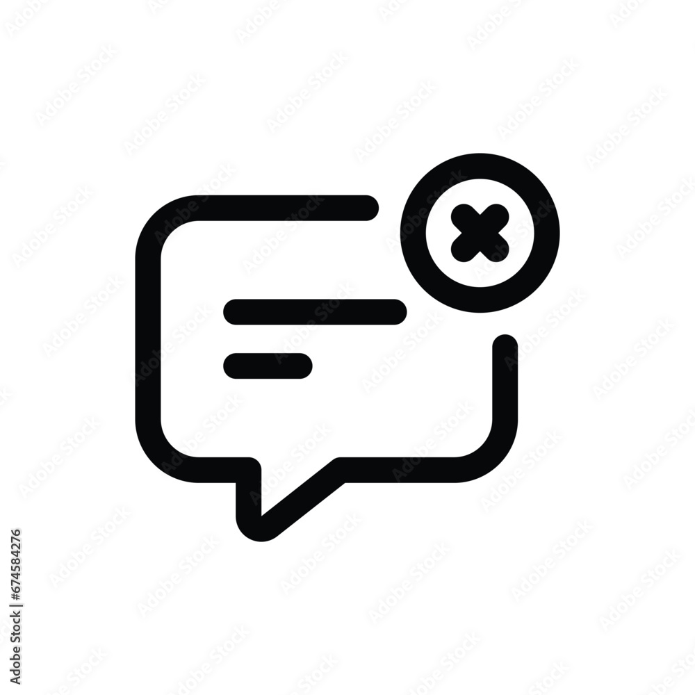 Delete Chat icon in trendy outline style isolated on white background. Delete Chat silhouette symbol for your website design, logo, app, UI. Vector illustration, EPS10. Delete Chat icon in trendy outline style isolated on white background. Delete Chat silhouette symbol for your website design, logo, app, UI. Vector illustration, EPS10.