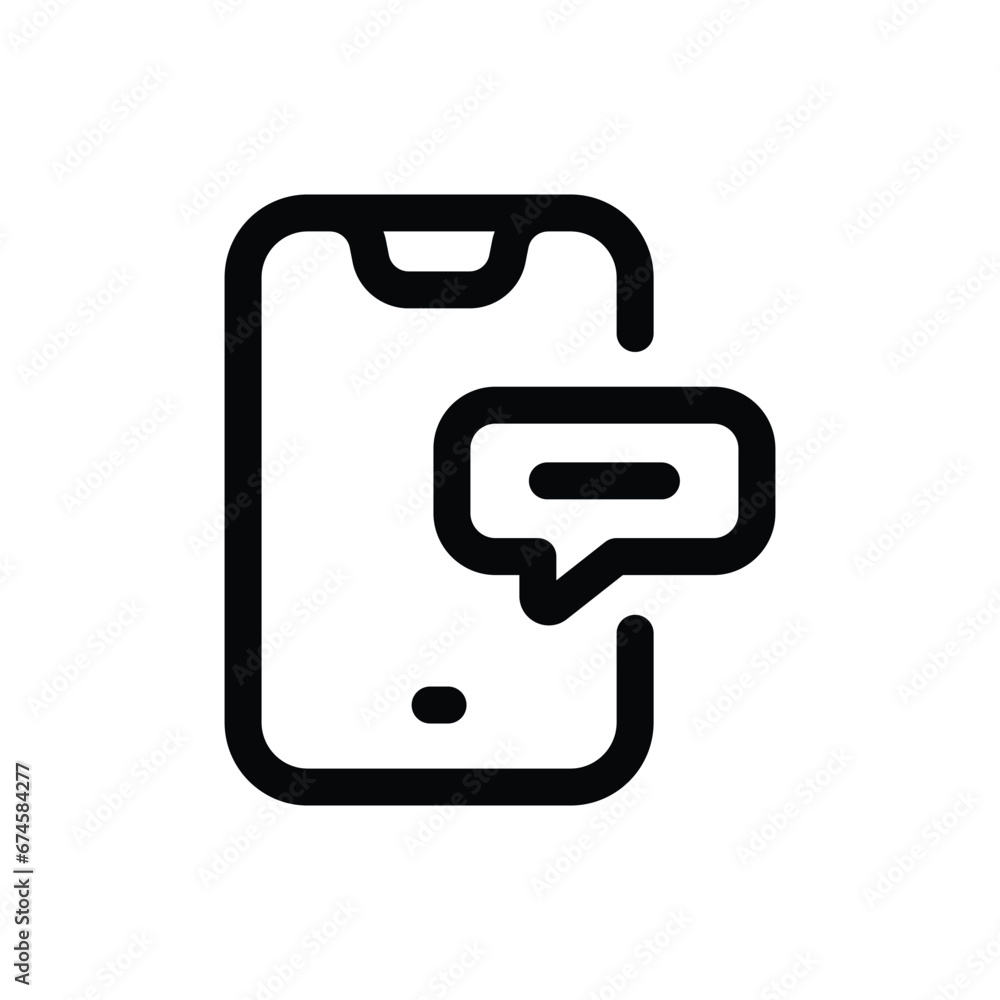 Smartphone Chat icon in trendy outline style isolated on white background. Smartphone Chat silhouette symbol for your website design, logo, app, UI. Vector illustration, EPS10. Smartphone Chat icon in trendy outline style isolated on white background. Smartphone Chat silhouette symbol for your website design, logo, app, UI. Vector illustration, EPS10.