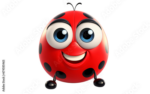 Ladybug Cartoon, on transparent background photo