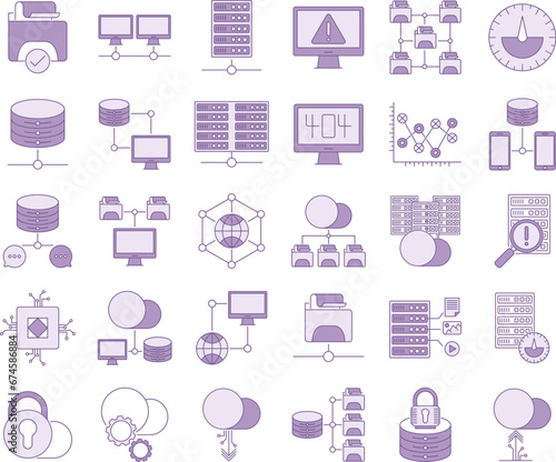 Network and hosting icon set