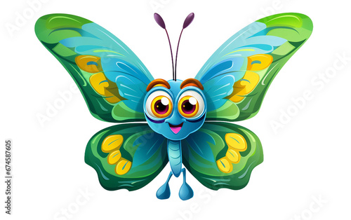 Butterfly Cartoon  on transparent background