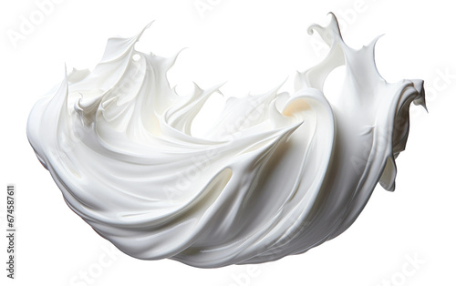 Smooth White Shaving Cream Isolated On Transparent Background PNG.