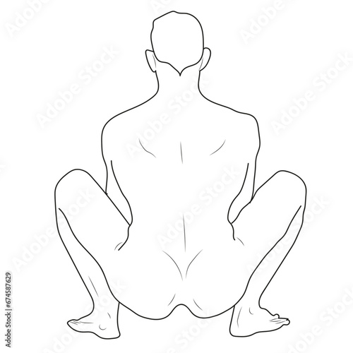 Man nude yoga position 3