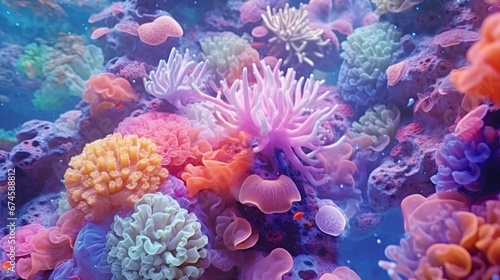 Coral reef underwater abstract background marine ecosystem underwater sea view