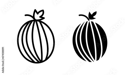 Gooseberry line icon set. Indian amla symbol. Elderberry or bearberry for UI designs. In black color. photo