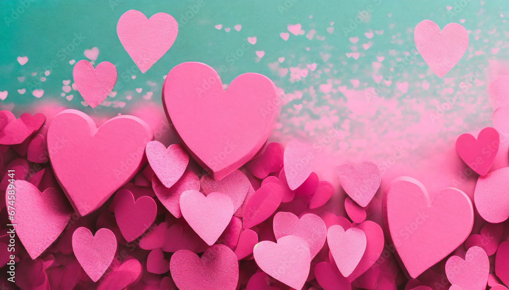 Background of pink hearts - Love