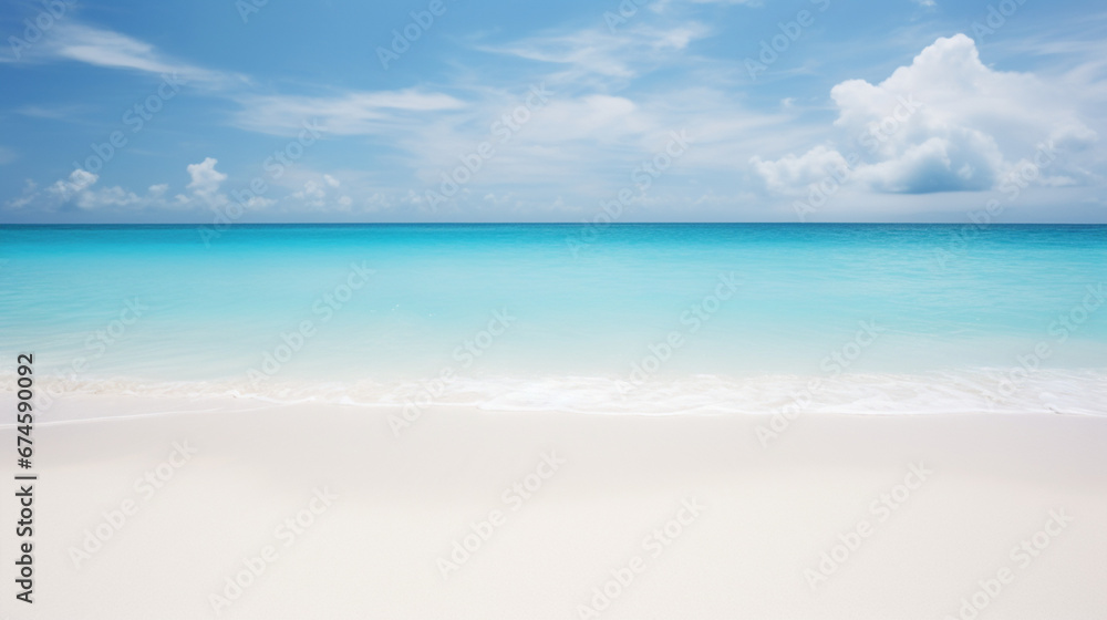 Sandy beach with blue sky
