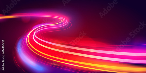 Red Neon Color Speedway Or Highway