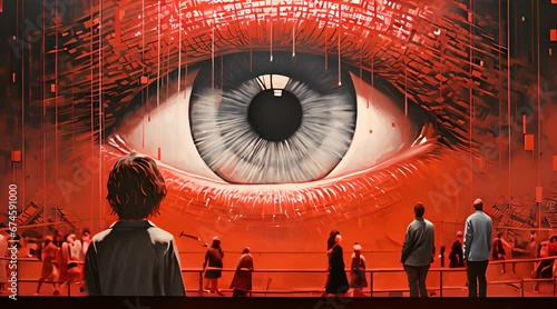 Mental health concept. 1984 Big Brother. Generated AI