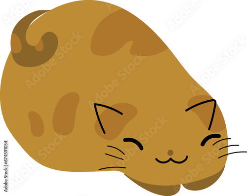 Purring cat illustration