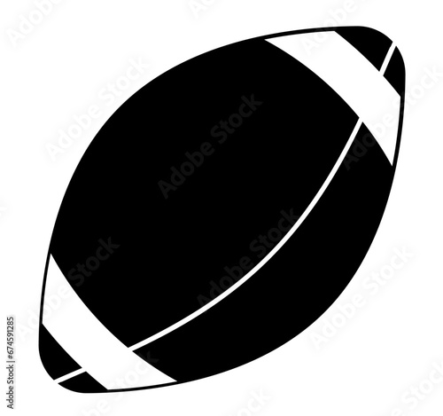 ラグビーボールのアイコン（モノクロ）