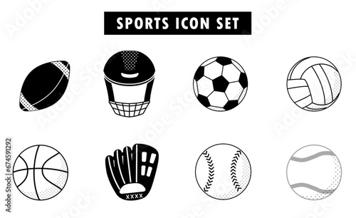 スポーツのアイコンセット（モノクロ）