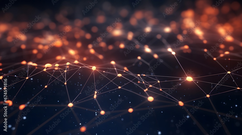 Fototapeta premium Abstract connecting dots and lines.Big data visualization. Digital background