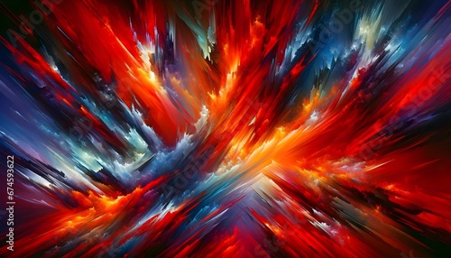 Explosive Color Burst Abstract Digital Art