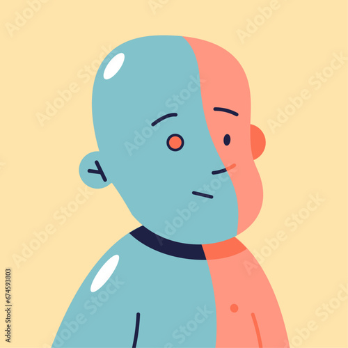 Bilde på lerret Half robot child
