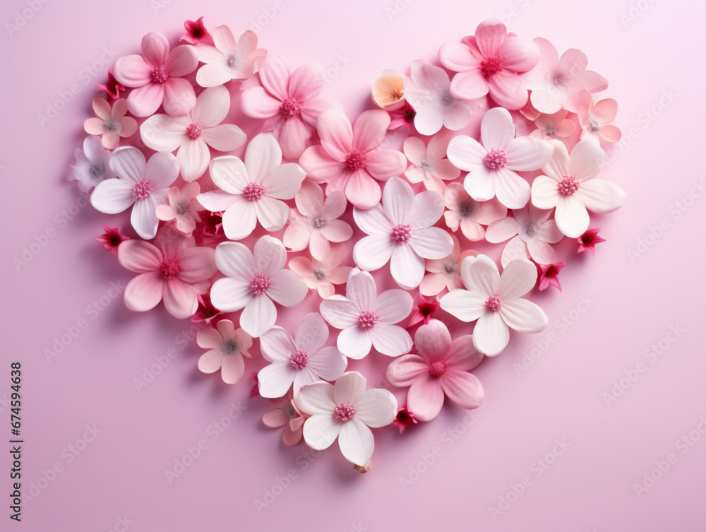 Creative layout with pink flowers, AI Generative. Creative layout with pink flowers, AI Generative.