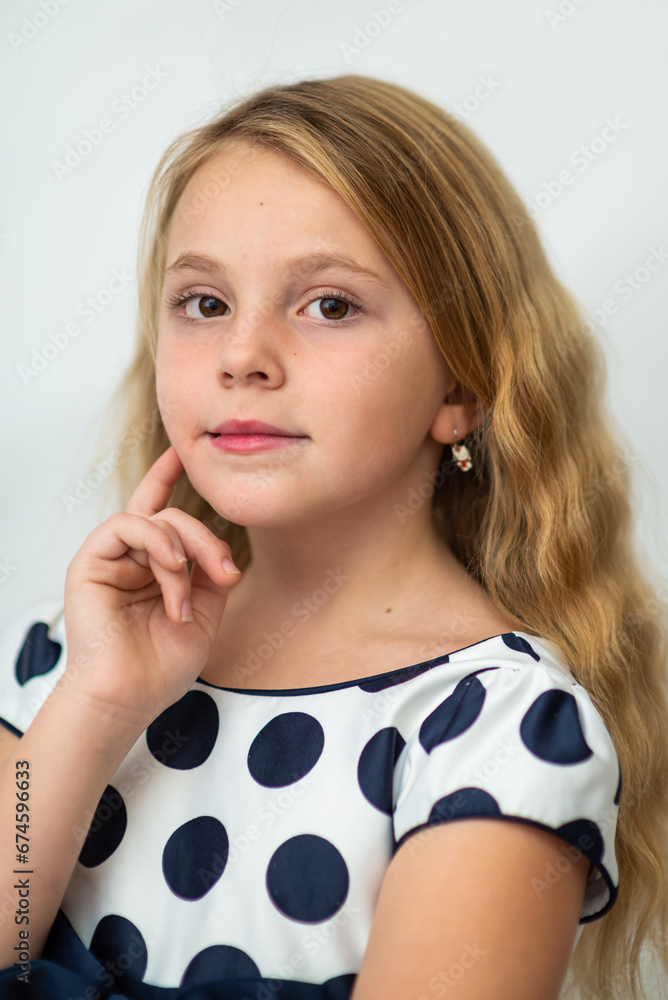 Portrait. A beautiful, elegant girl. The child is a model. Portrait. A beautiful, elegant girl. The child is a model.