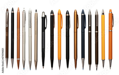 Beautiful Writing Utensils Pen Pencils Markers Isolated On Transparent Background PNG.