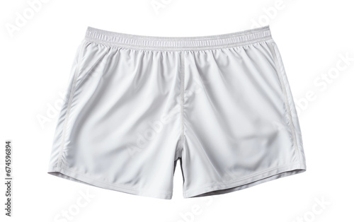 White Color Active Shorts Isolated On Transparent Background PNG.