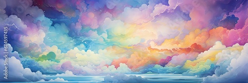 Kolorowe chmury w kreskówkowym stylu anime.  © Bear Boy 