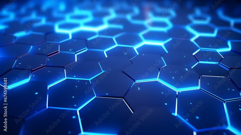 Abstract blue technology hexagonal background. Abstract blue technology hexagonal background.