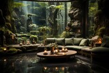A tranquil meditation room within a spa, capturing the sense of inner peace.
