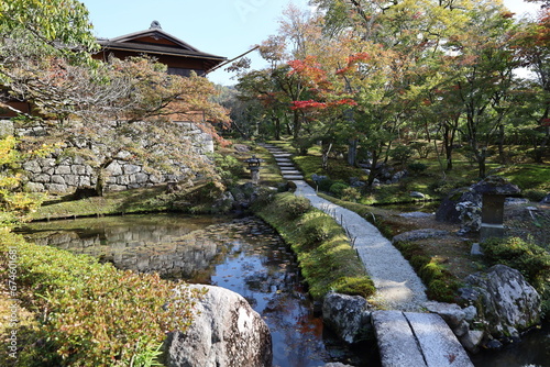 A Japanese garden in autumn : Shuugakuin-rikyu Garden in Kyoto City in Japan 秋の日本庭園：日本の京都市にある修学院離宮 photo