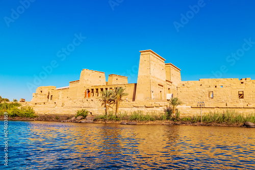 Temple of Isis on the island of Philae. Travel and tourist attractions.