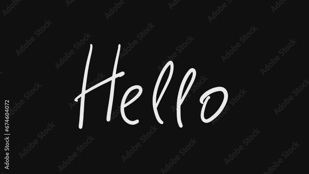 Inscription hello. Hello text animation. Handwritten text with alpha channel. Transparent. Alfa-channel. Inscription hello. Hello text animation. Handwritten text with alpha channel. Transparent. Alfa-channel.