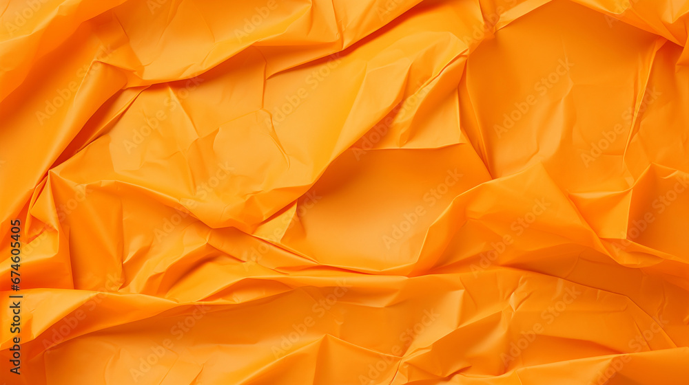 Orange Crumpled Paper Background, AI Generative Orange Crumpled Paper Background, AI Generative