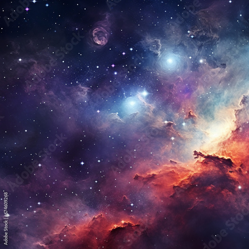 Space background with nebula stars and deep space, unusual pattern.