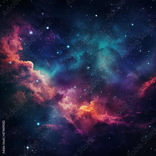 Space background with nebula stars and deep space, unusual pattern.