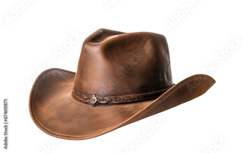 Brown and Stylish Cowboy Hat Isolated On Transparent Background PNG.